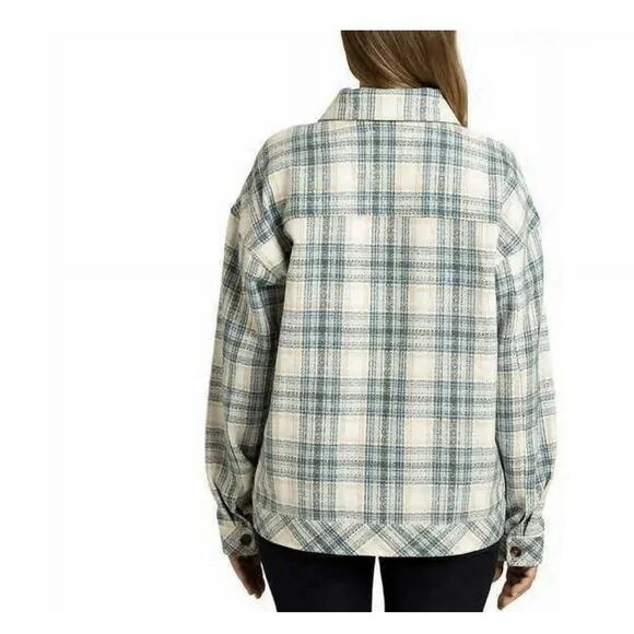 Boston Traders Shacket Plaid Green Womens Button M Outdoor Casual Comfort - Picture 2 of 16
